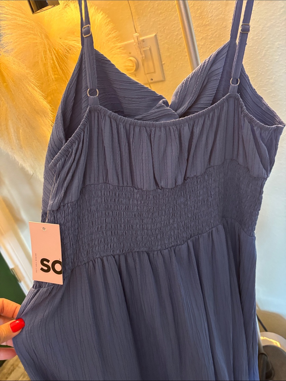 SO Blue Tiered Maxi Dress with Smocked Bodice - Picture 6 of 6